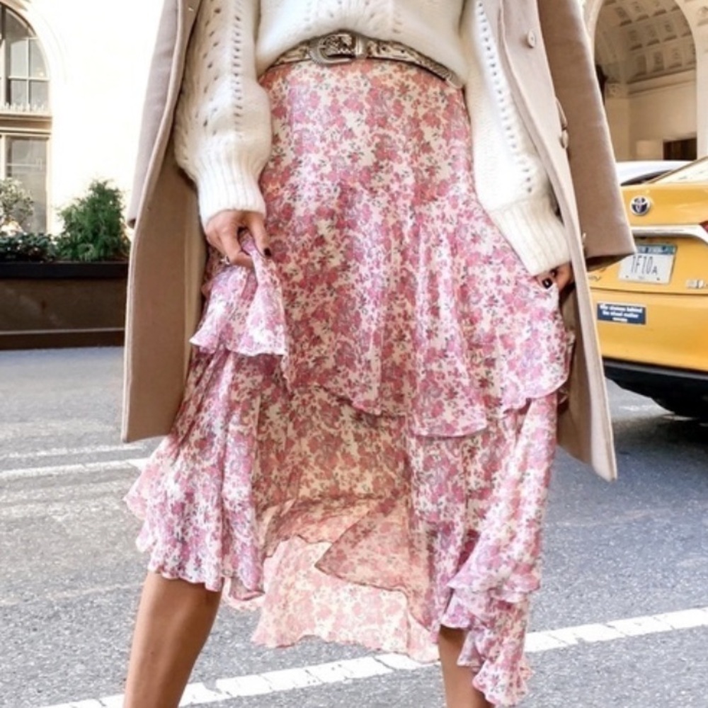 Love shack fancy tiered skirt
